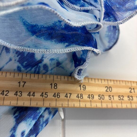 Top Shop Chiffon Baby Doll Watercolor Boho Chic Maxi Dress Size 8 Wedding Event - Picture 4 of 10